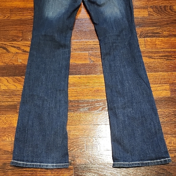 Ariat Real Denim Womens Dark Blue Low Rise Emboidered Pocket Boot Cut Jeans 27R - Picture 10 of 11